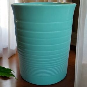 Vtg Genuine Sonoma Home Goods Sea Foam Green Ceramic Utensil Crock Vase 5"W